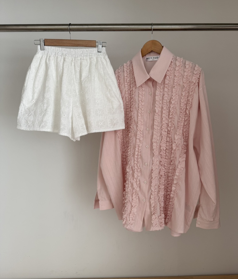 HEYJUDE韓國東大門直郵女士新品休閑推薦時尚襯衫蕾絲衫紗布HEYJUDE襯衫/蕾絲衫