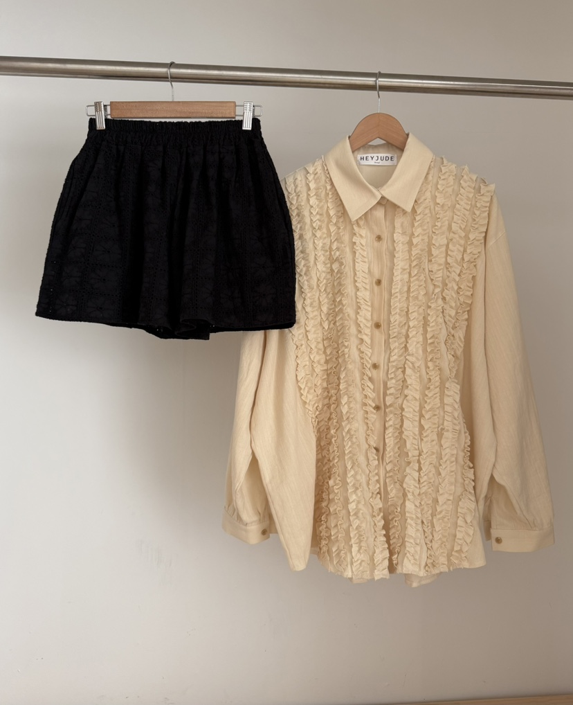 HEYJUDE韓國東大門直郵女士新品休閑推薦時尚襯衫蕾絲衫紗布HEYJUDE襯衫/蕾絲衫