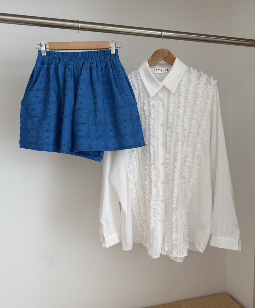 HEYJUDE韓國東大門直郵女士新品休閑推薦時尚襯衫蕾絲衫紗布HEYJUDE襯衫/蕾絲衫