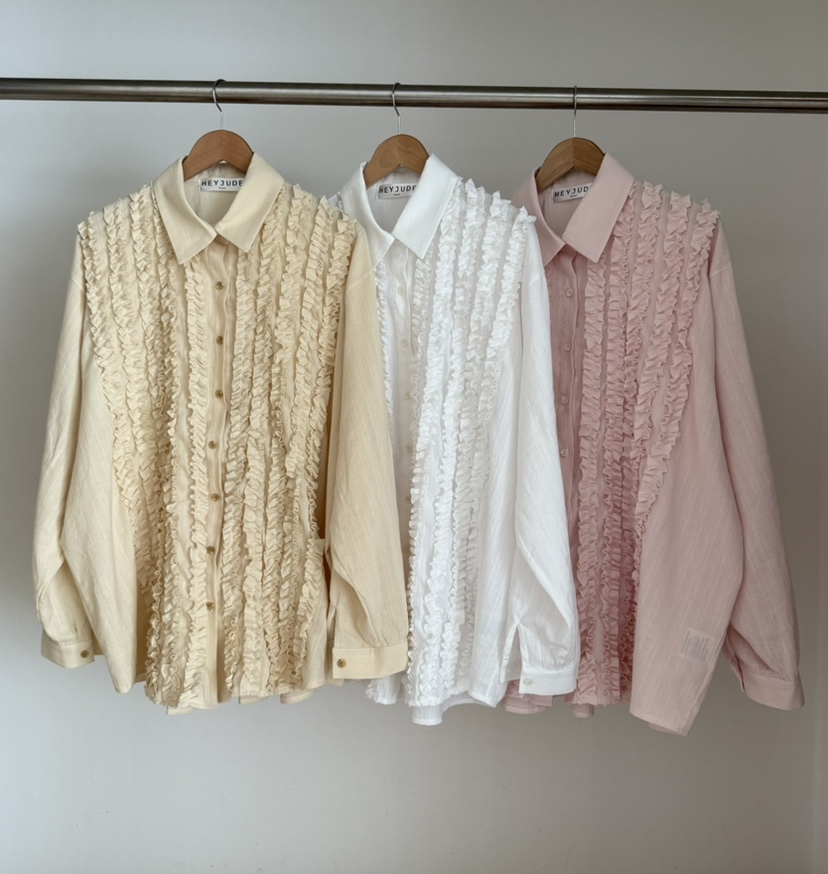 HEYJUDE韓國東大門直郵女士新品休閑推薦時尚襯衫蕾絲衫紗布HEYJUDE襯衫/蕾絲衫