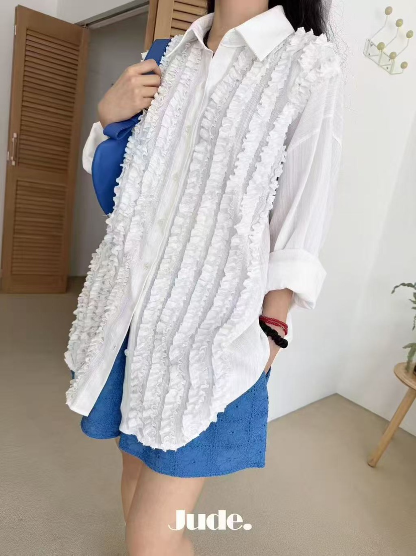 HEYJUDE韓國東大門直郵女士新品休閑推薦時尚襯衫蕾絲衫紗布HEYJUDE襯衫/蕾絲衫圖色1