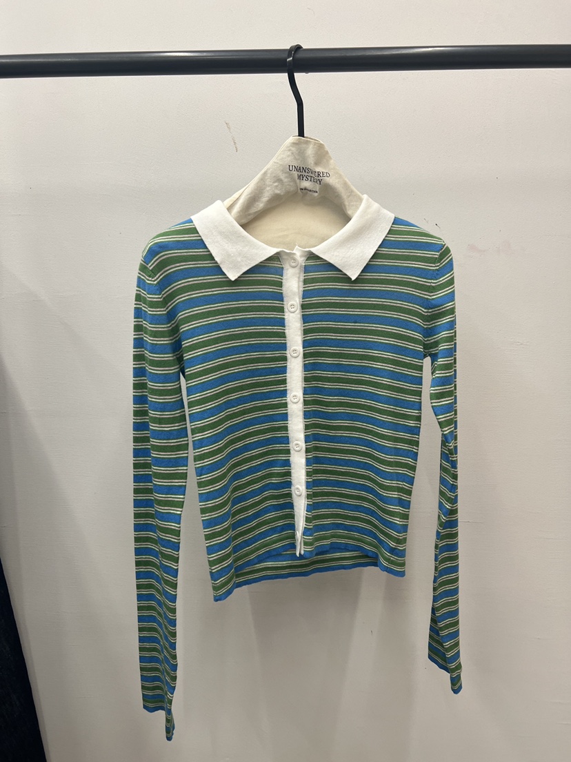 UNANSWERED-MYSTERY/FIFO韓國直郵女裝新款26春夏長袖T恤開衫條紋UNANSWERED-MYSTERY/FIFO長袖T恤圖色3