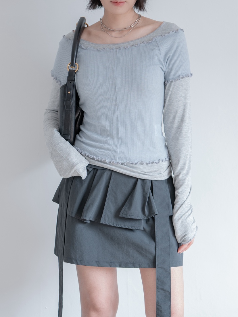 FRIC韓國直郵女士新款人氣熱賣休閑職業26春夏推薦T恤羅紋FRICT恤