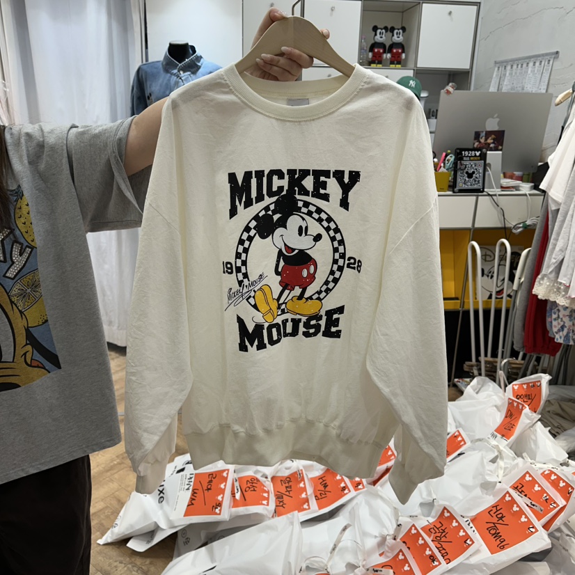 DE LINE韓國直郵實拍女士新品熱賣推薦休閑衛衣格子亞麻DE LINE衛衣圖色2