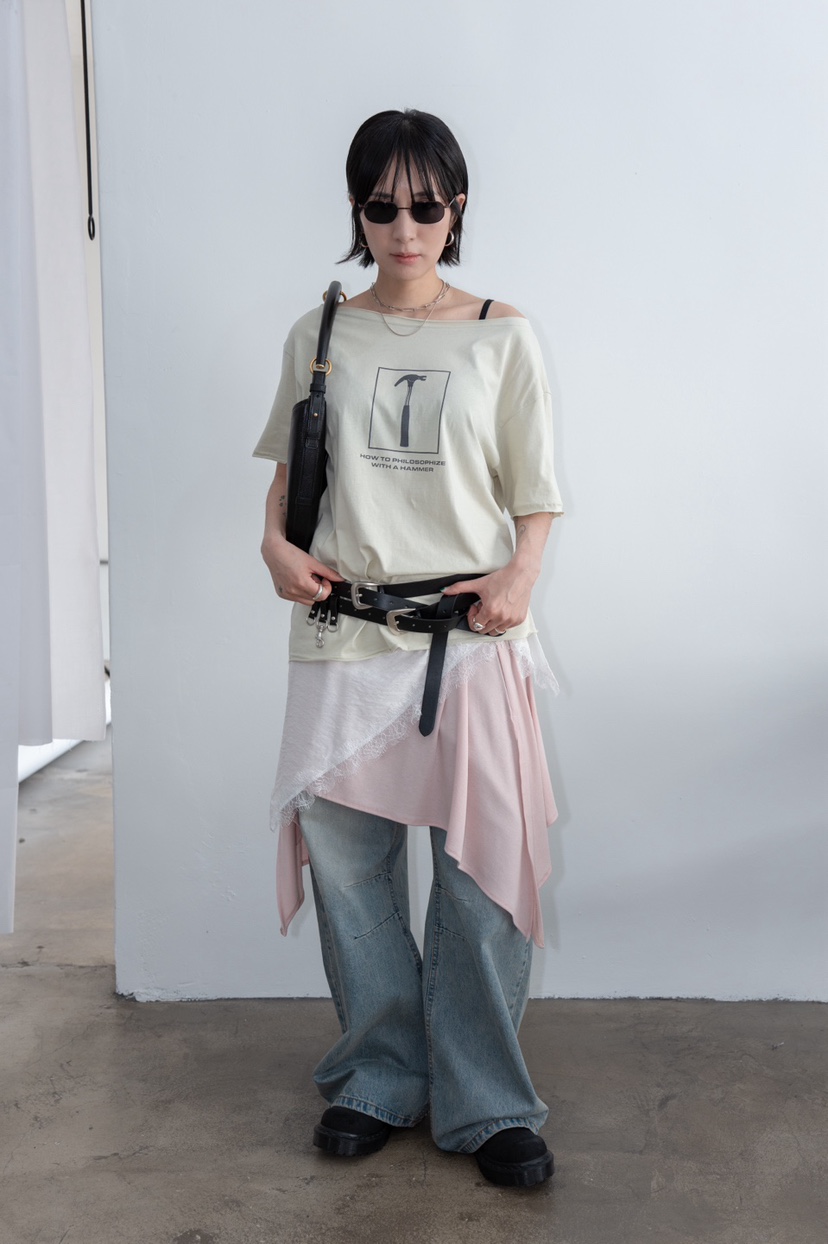 FRIC韓國直郵女士新款時尚26春夏休閑熱賣職業人氣T恤露肩FRICT恤