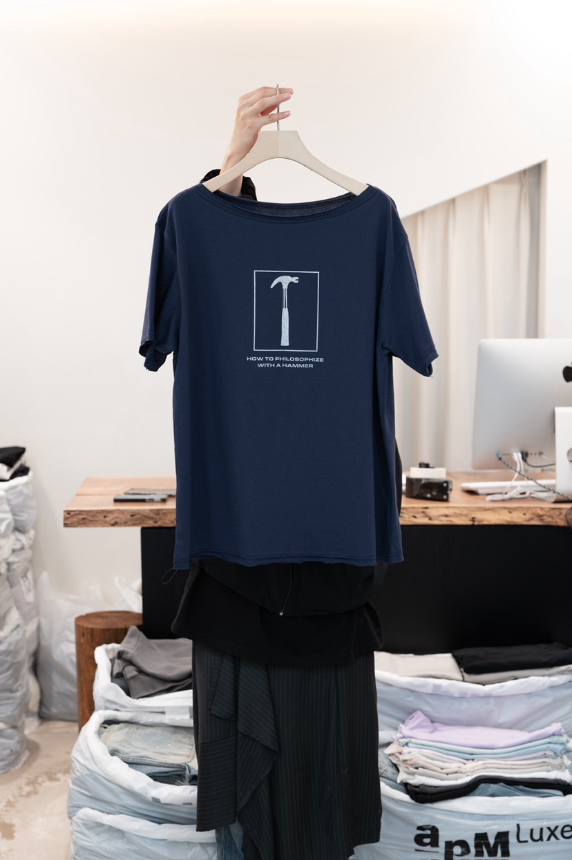 FRIC韓國直郵女士新款時尚26春夏休閑熱賣職業人氣T恤露肩FRICT恤圖色2