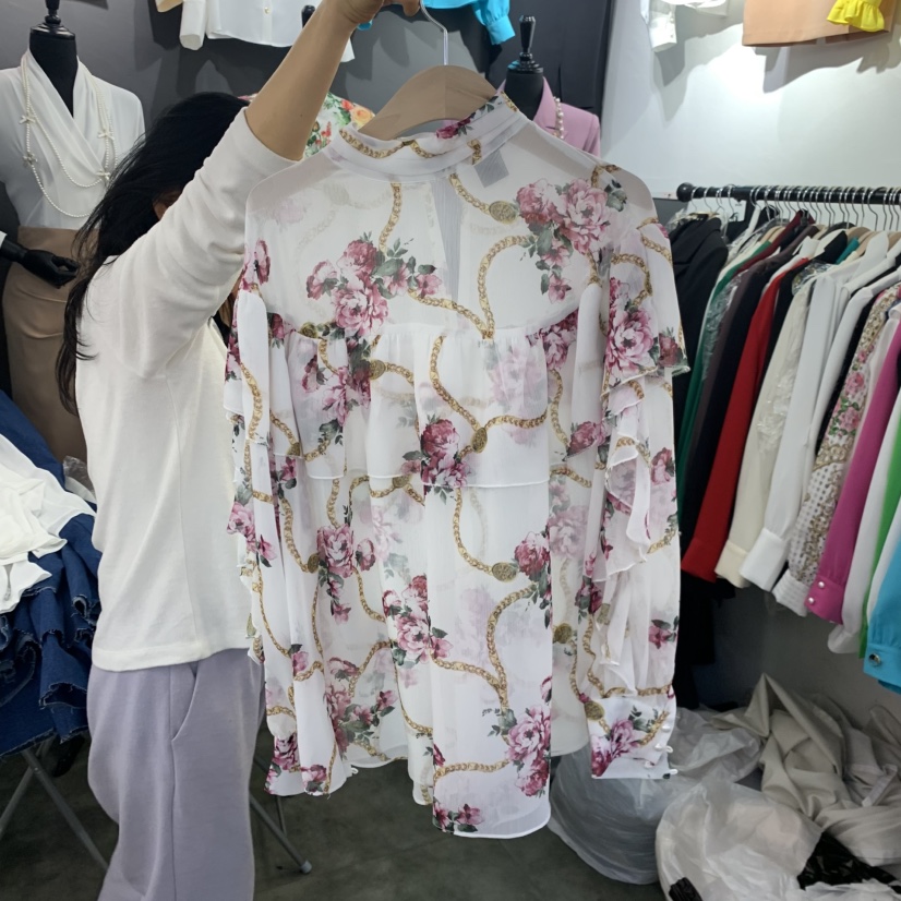 HYERI韓國直郵女士新款休閑時尚熱賣26春夏職業襯衫蕾絲衫HYERI襯衫/蕾絲衫圖色1