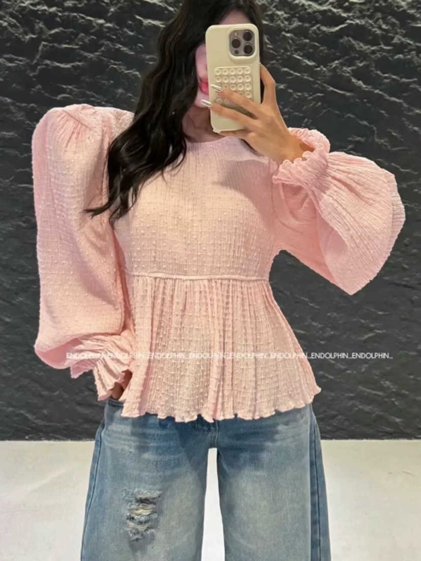 ENDOLPHIN韓國直郵女裝新品休閑熱賣26春夏職業襯衫蕾絲衫ENDOLPHIN襯衫/蕾絲衫圖色2