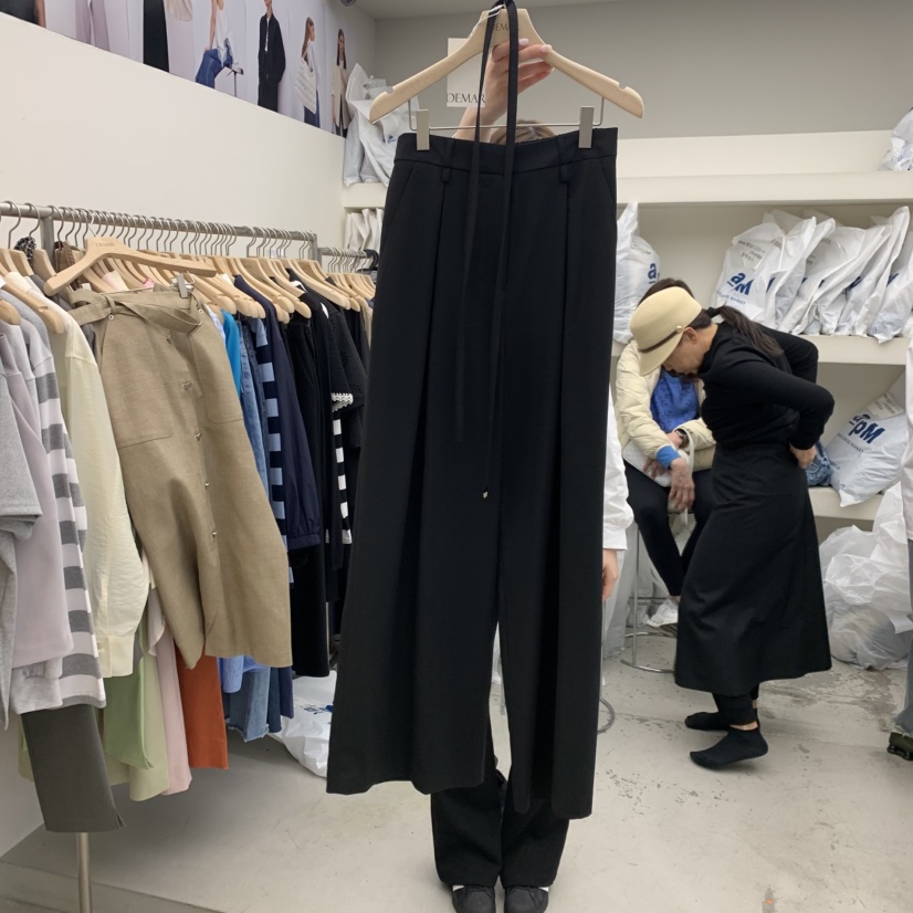 DEMAR韓國代購女裝新款時尚人氣職業休閑推薦休閑褲含腰繩DEMAR休閑褲圖色1