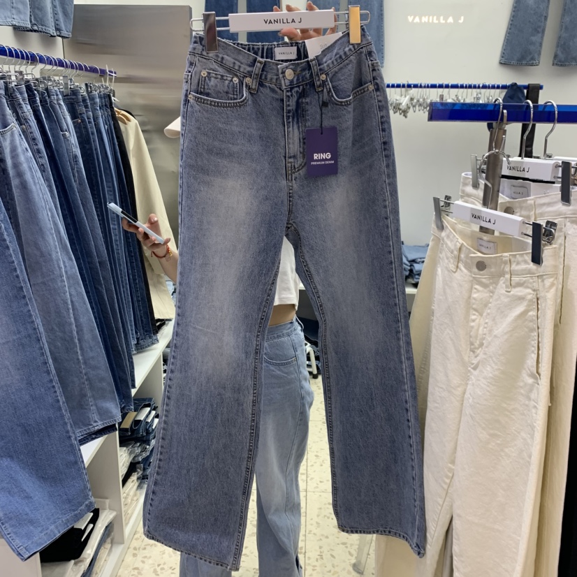 VANILLA J韓國代購女裝新款26春夏休閑人氣熱賣職業牛仔褲VANILLA J牛仔褲圖色1