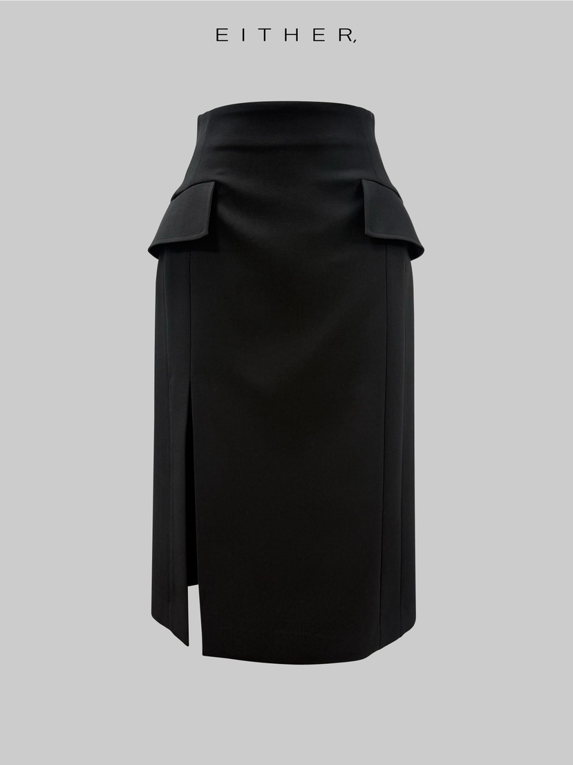 EITHER韓國直郵女士新品26春夏職業人氣時尚推薦熱賣長裙EITHER長裙圖色2黑