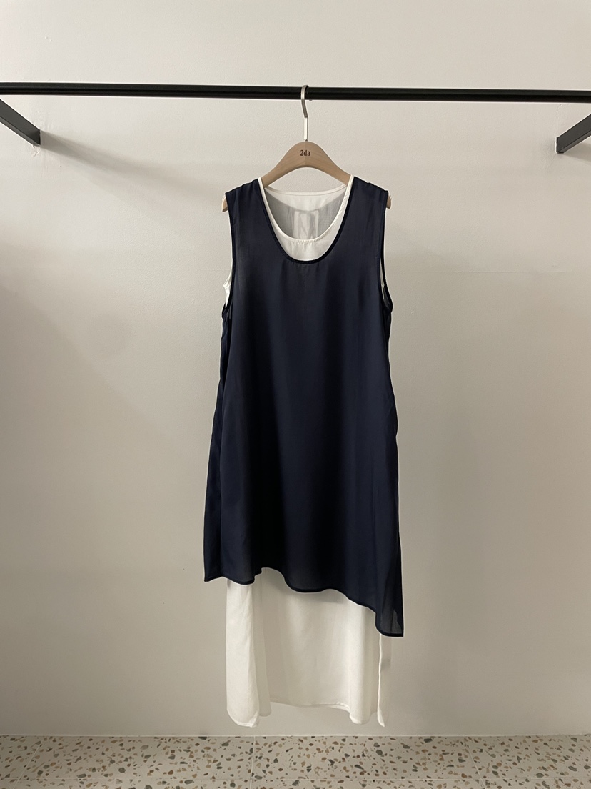 2DA/DARIMI-P韓國直郵女裝新款時尚26春夏連衣裙假兩件2DA/DARIMI-P連衣裙圖色2深藍色