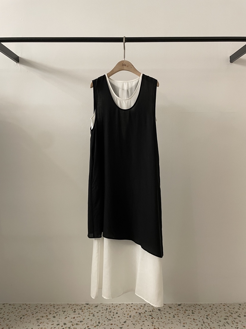 2DA/DARIMI-P韓國直郵女裝新款時尚26春夏連衣裙假兩件2DA/DARIMI-P連衣裙圖色3黑色