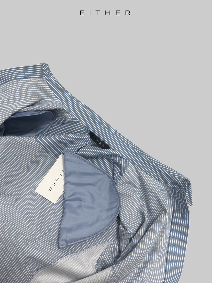 EITHER韓國直郵女士新款時尚休閑熱賣職業人氣26春夏夾克條紋EITHER夾克