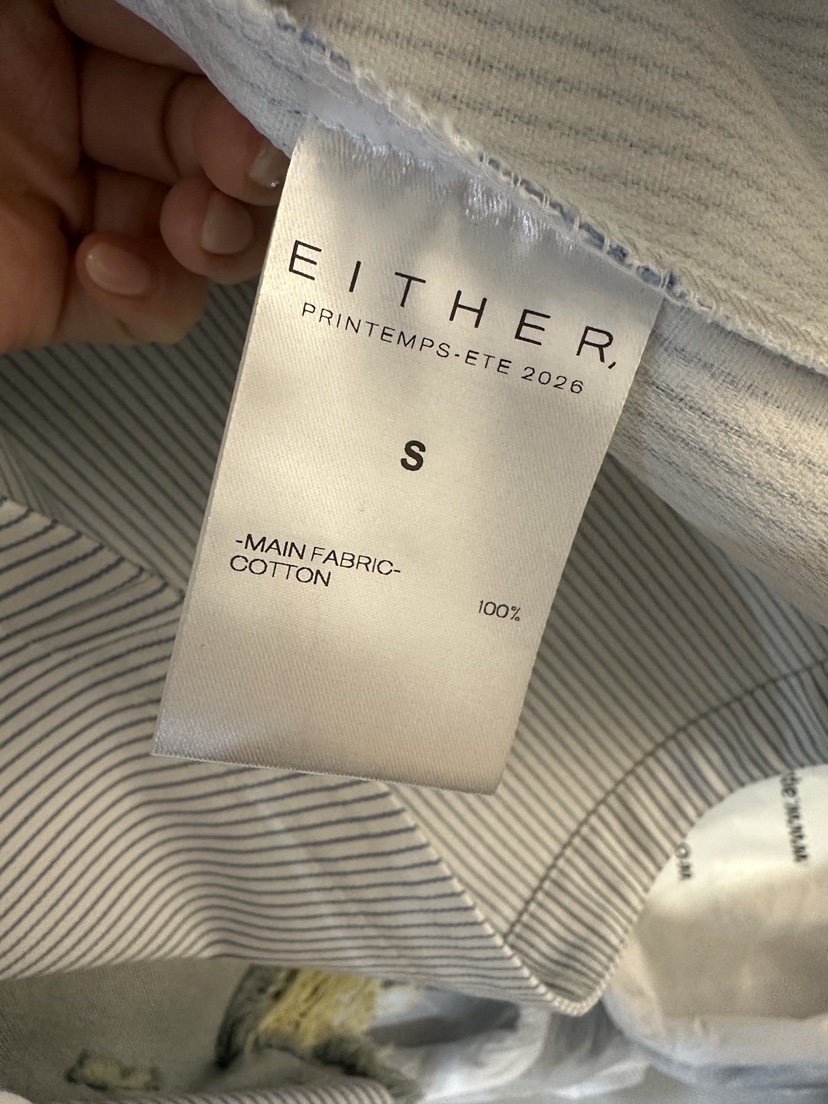 EITHER韓國直郵女士新款時尚休閑熱賣職業人氣26春夏夾克條紋EITHER夾克