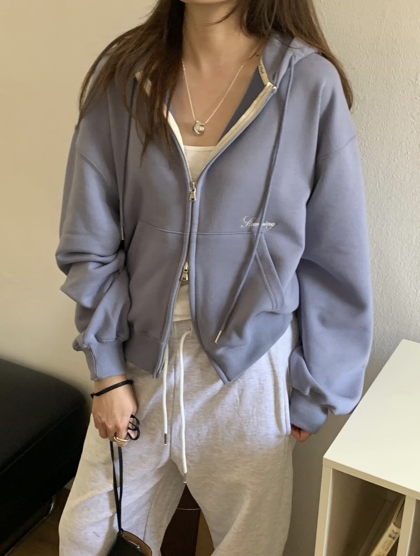 AND FLOYD韓國東大門代購女士新品職業時尚夾克連帽衫拉鏈stunning and Floyd夾克圖色1