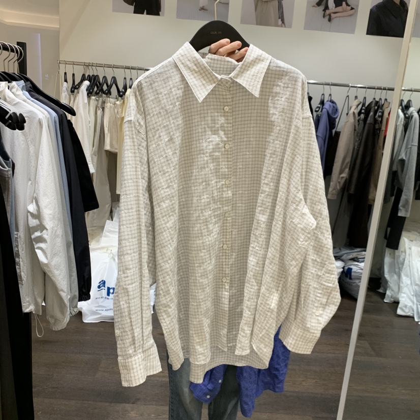 OURIN/THIS IS韓國直郵女裝新品人氣26春夏襯衫蕾絲衫格子OURIN/THIS IS襯衫/蕾絲衫圖色2