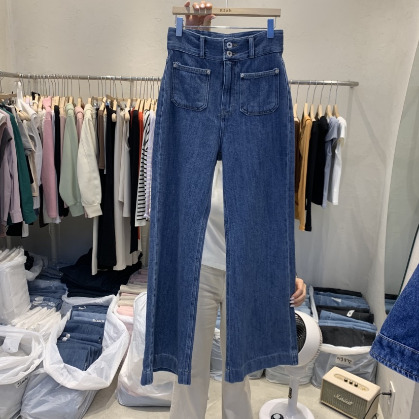 RIAH韓國直郵實拍女士新品26春夏人氣時尚職業牛仔褲口袋RIAH牛仔褲圖色1