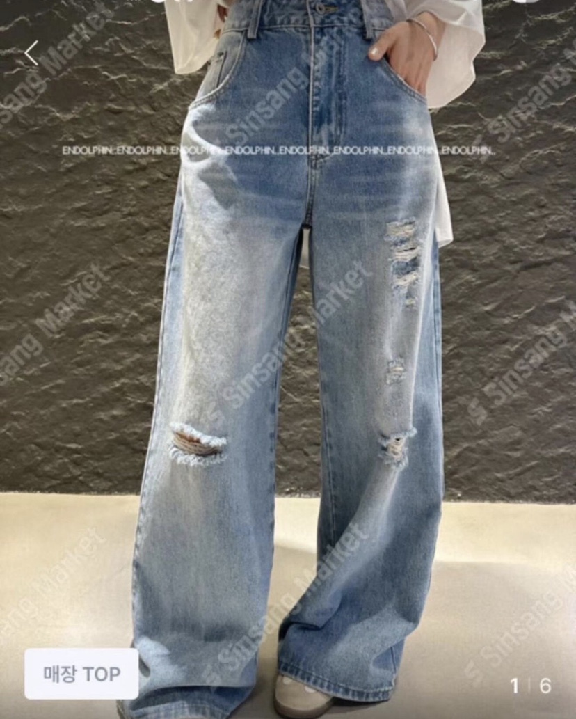 ENDOLPHIN韓國代購女士新款職業休閑26春夏推薦牛仔褲復古ENDOLPHIN牛仔褲圖色1