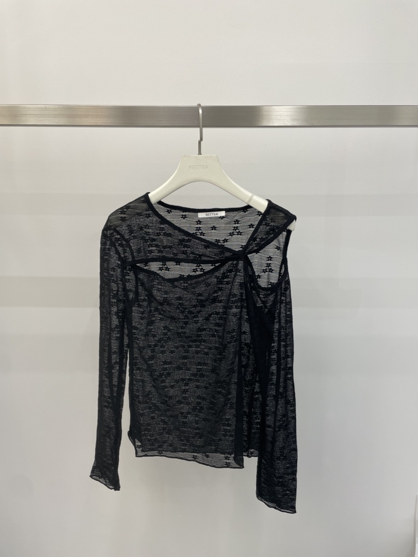 BETTER韓國直郵女裝新品休閑時尚人氣推薦熱賣長袖T恤開衩BETTER長袖T恤圖色2