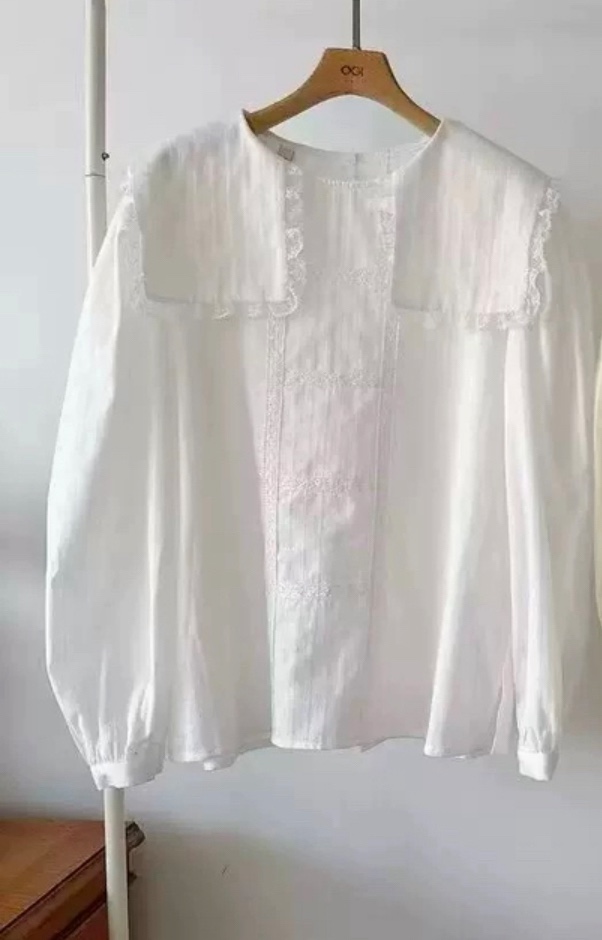 OGI韓國代購女裝新款26春夏時尚職業熱賣推薦休閑襯衫蕾絲衫FLat OGI襯衫/蕾絲衫圖色1