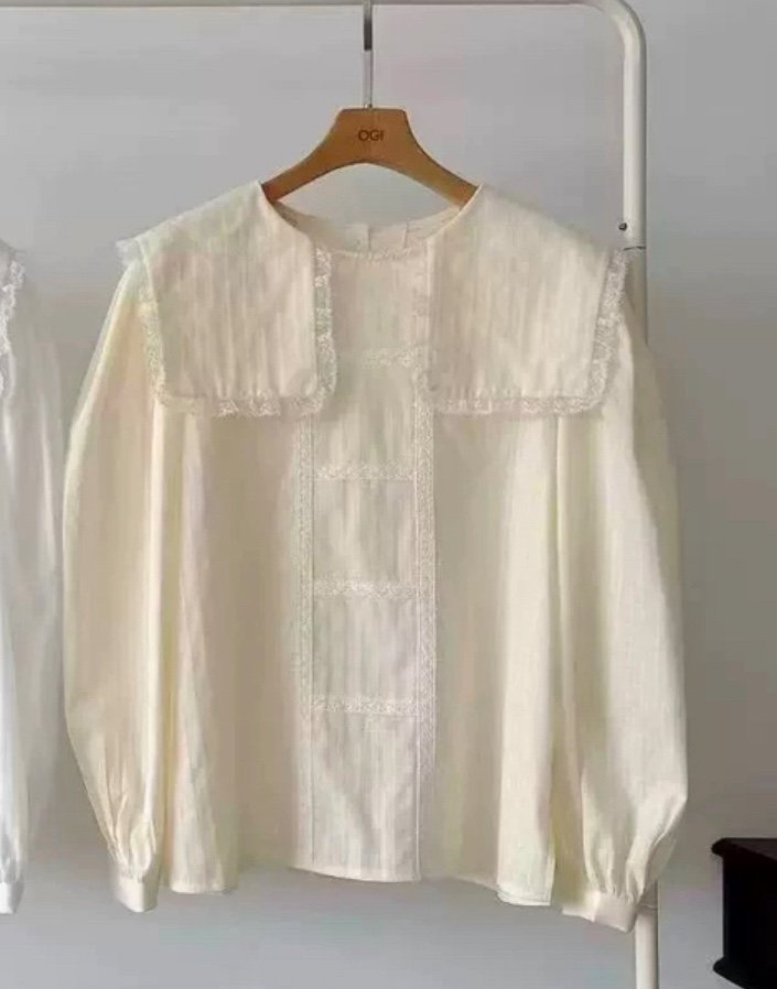 OGI韓國代購女裝新款26春夏時尚職業熱賣推薦休閑襯衫蕾絲衫FLat OGI襯衫/蕾絲衫圖色2