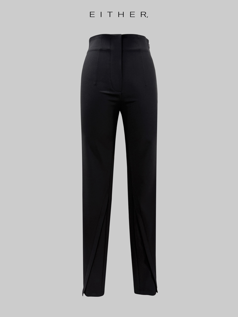 EITHER韓國東大門代購女裝新品26春夏熱賣休閑休閑褲修身EITHER休閑褲圖色1黑