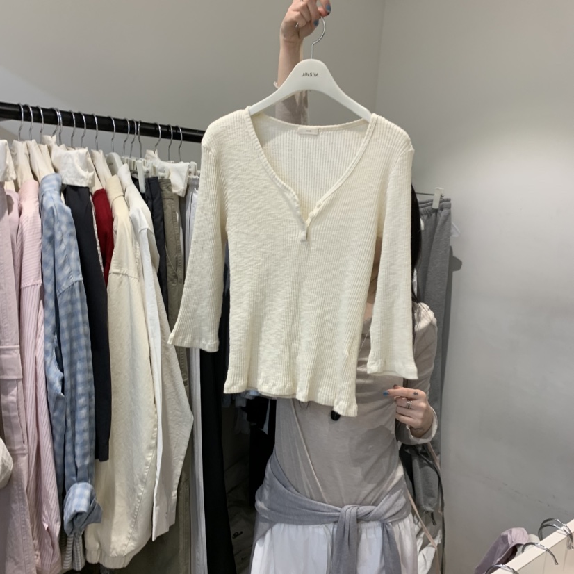 JINSIM韓國直郵女裝新款時尚26春夏休閑職業熱賣人氣長袖T恤JINSIM長袖T恤圖色1