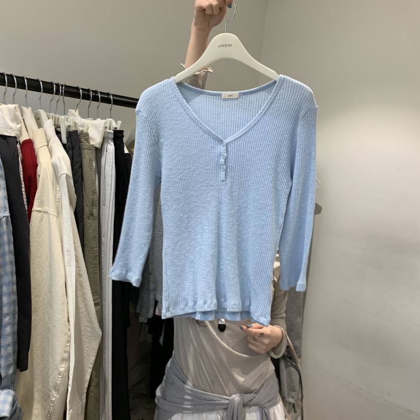 JINSIM韓國直郵女裝新款時尚26春夏休閑職業熱賣人氣長袖T恤JINSIM長袖T恤圖色3