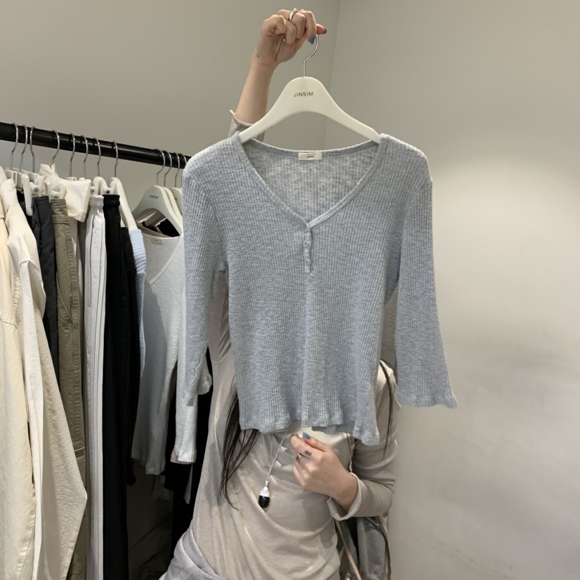 JINSIM韓國直郵女裝新款時尚26春夏休閑職業熱賣人氣長袖T恤JINSIM長袖T恤圖色4