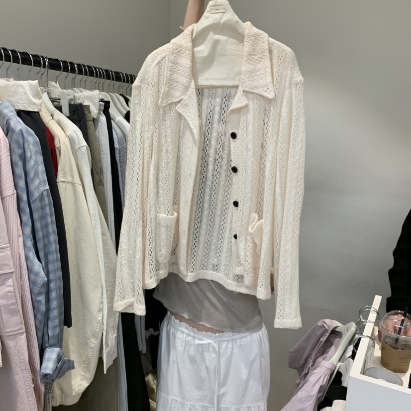 JINSIM韓國東大門代購女裝新款時尚熱賣襯衫蕾絲衫蕾絲開衫JINSIM襯衫/蕾絲衫圖色1