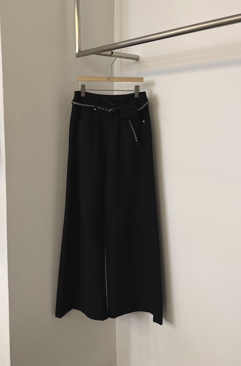 TWENTY FOUR SEVEN24-7韓國直郵實拍女士新款熱賣休閑褲含腰帶TEWNTY FOUR SEVEN24-7休閑褲圖色2黑色