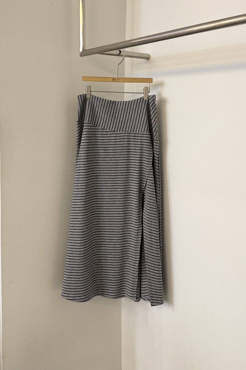 TWENTY FOUR SEVEN24-7韓國代購女士新款職業長裙條紋TEWNTY FOUR SEVEN24-7長裙圖色1灰色