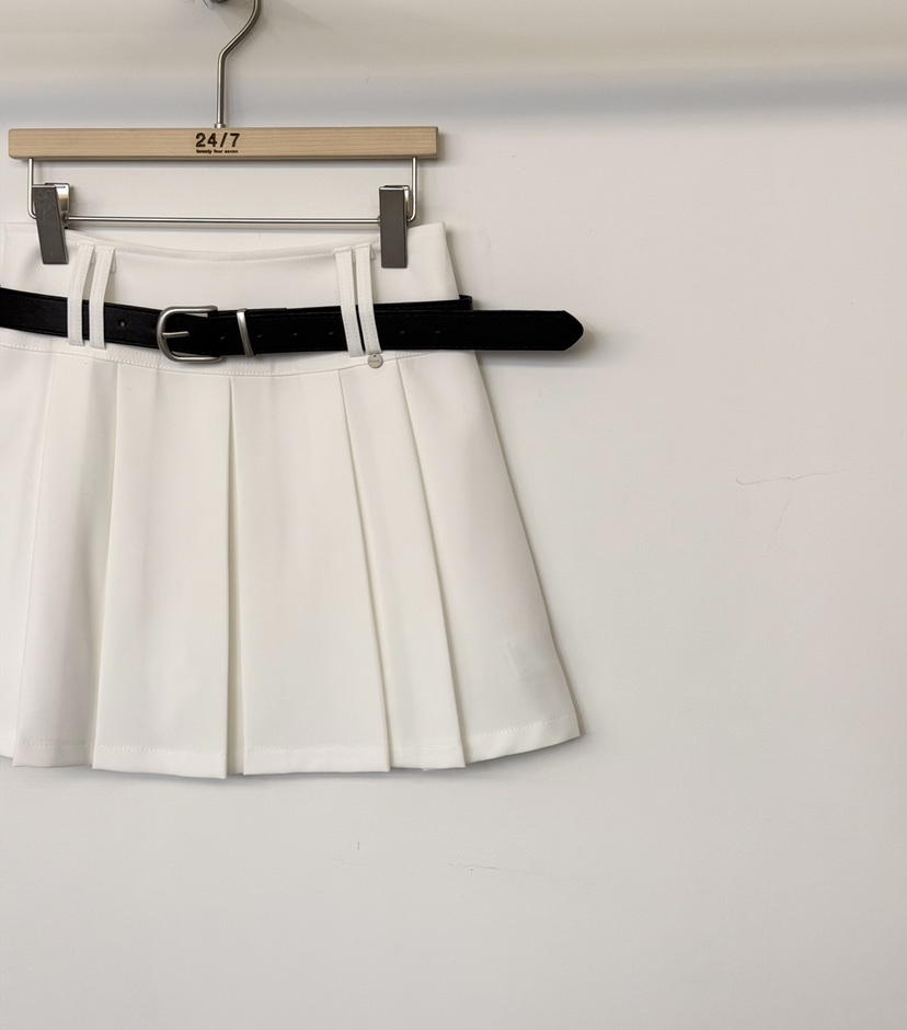 TWENTY FOUR SEVEN24-7韓國直郵實拍女士新款推薦裙褲褶皺sk含腰帶TEWNTY FOUR SEVEN24-7裙褲