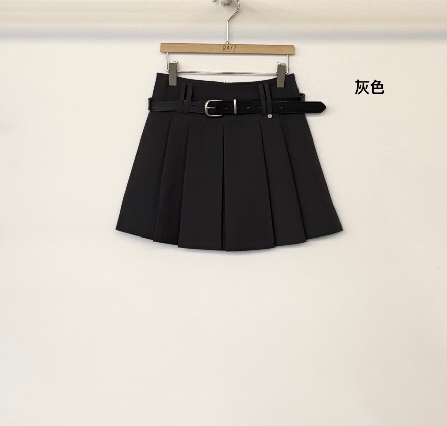 TWENTY FOUR SEVEN24-7韓國直郵實拍女士新款推薦裙褲褶皺sk含腰帶TEWNTY FOUR SEVEN24-7裙褲圖色2