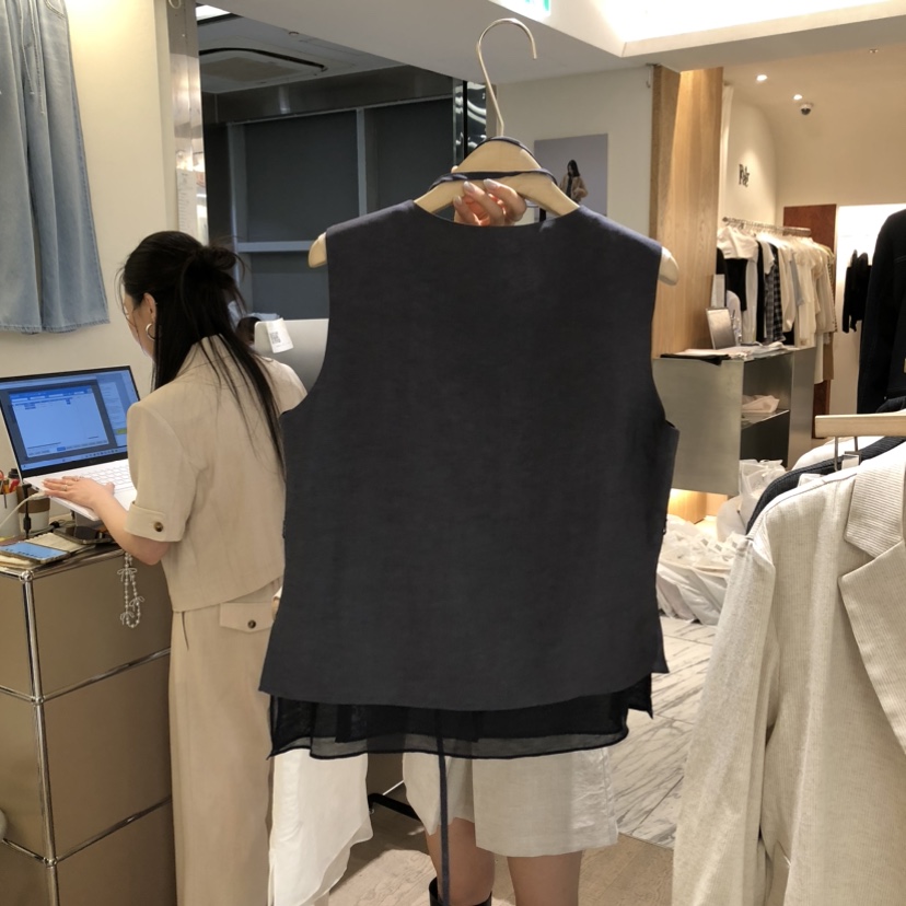 W AND J韓國東大門直郵女裝新款人氣休閑推薦熱賣時尚馬甲W AND J馬甲