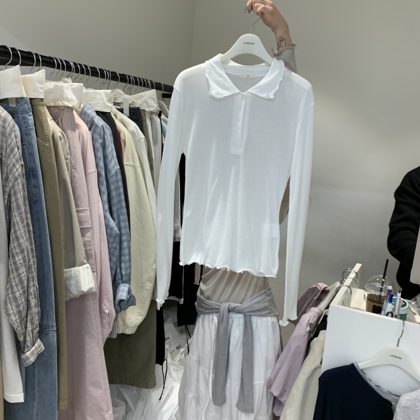 JINSIM韓國代購女裝新品26春夏推薦時尚職業長袖T恤蘇格蘭JINSIM長袖T恤圖色4