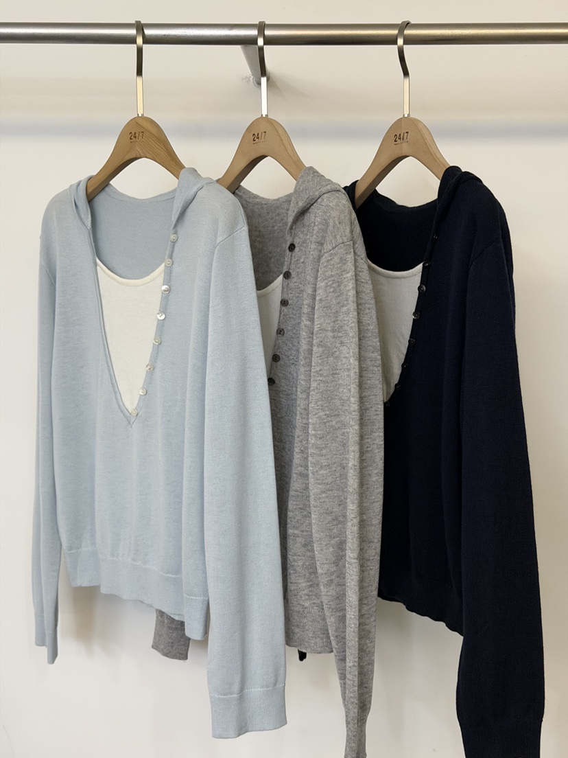 TWENTY FOUR SEVEN24-7韓國直郵女裝新品熱賣針織衫假兩件TEWNTY FOUR SEVEN24-7針織衫