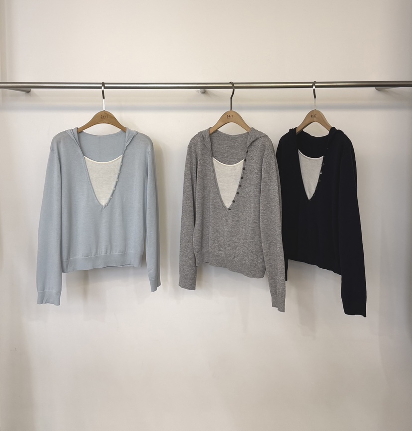 TWENTY FOUR SEVEN24-7韓國直郵女裝新品熱賣針織衫假兩件TEWNTY FOUR SEVEN24-7針織衫