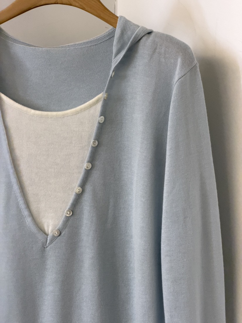 TWENTY FOUR SEVEN24-7韓國直郵女裝新品熱賣針織衫假兩件TEWNTY FOUR SEVEN24-7針織衫