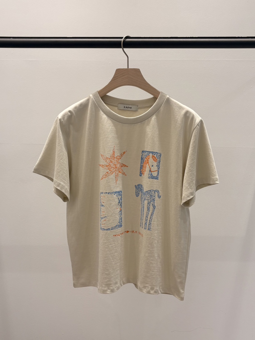 LAIVE韓國東大門直郵女士新品職業休閑時尚人氣推薦26春夏T恤LAIVET恤圖色2