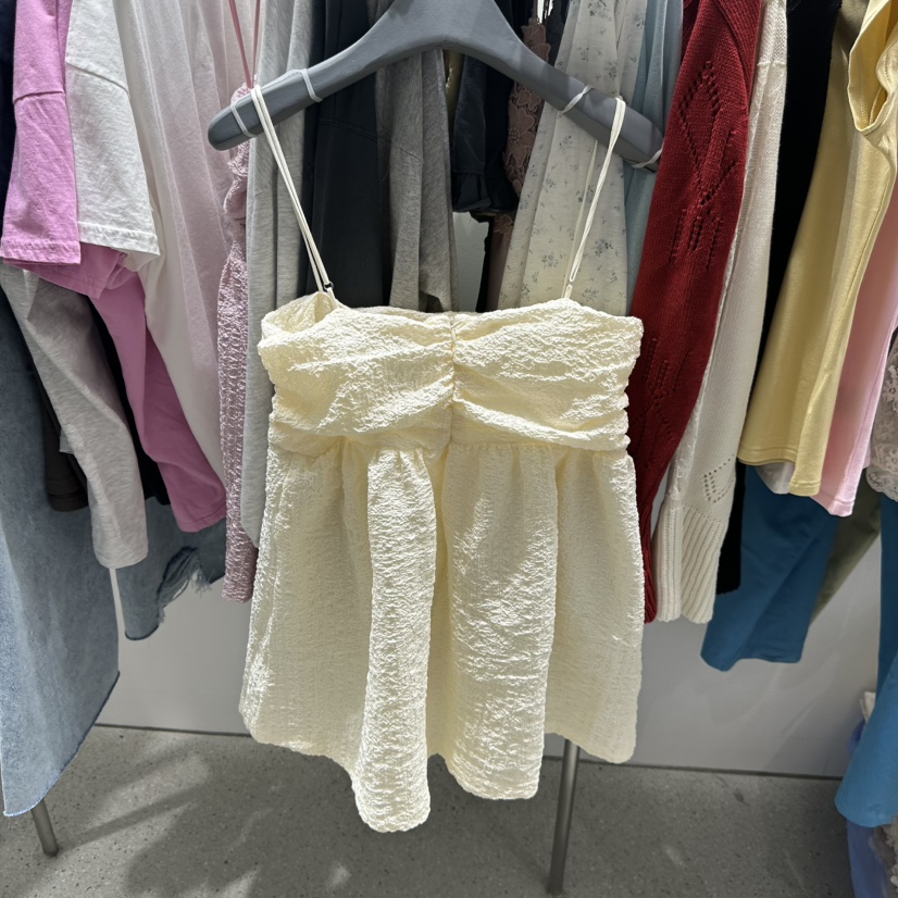 TARABY MOTION韓國東大門代購女士新款人氣吊帶背心泡泡袖TARABY MOTION吊帶/背心