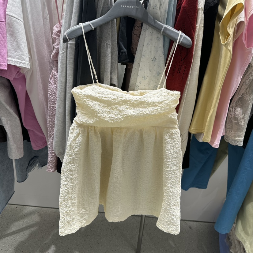 TARABY MOTION韓國東大門代購女士新款人氣吊帶背心泡泡袖TARABY MOTION吊帶/背心圖色1