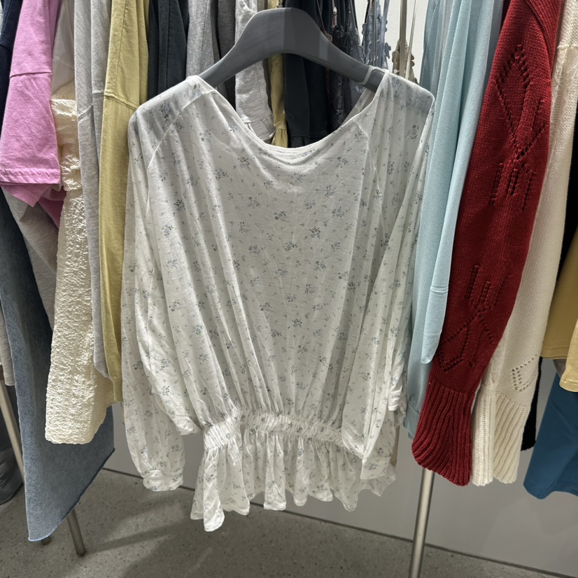 TARABY MOTION韓國代購女裝新品熱賣襯衫蕾絲衫荷葉邊插肩TARABY MOTION襯衫/蕾絲衫