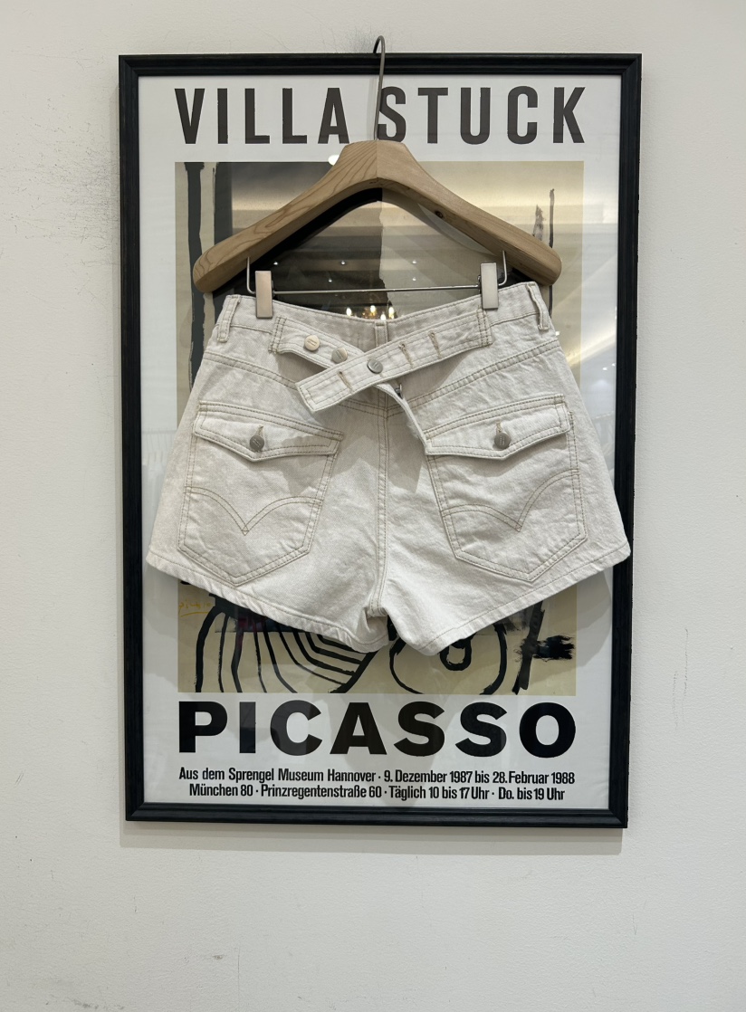 SUNDER MARKET韓國代購女士新款人氣時尚休閑熱賣短褲腰帶SUNDER MARKET短褲