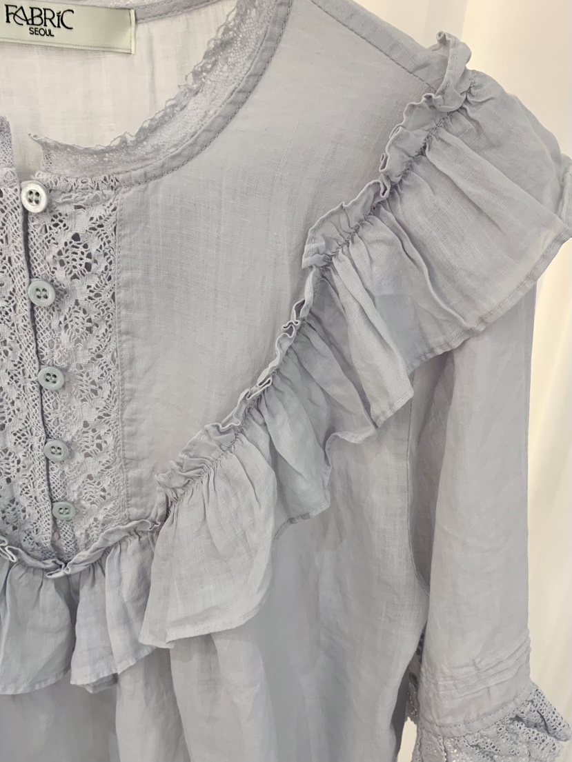 FABRIC韓國直郵實拍女裝新品時尚26春夏人氣襯衫蕾絲衫蕾絲FABRIC襯衫/蕾絲衫