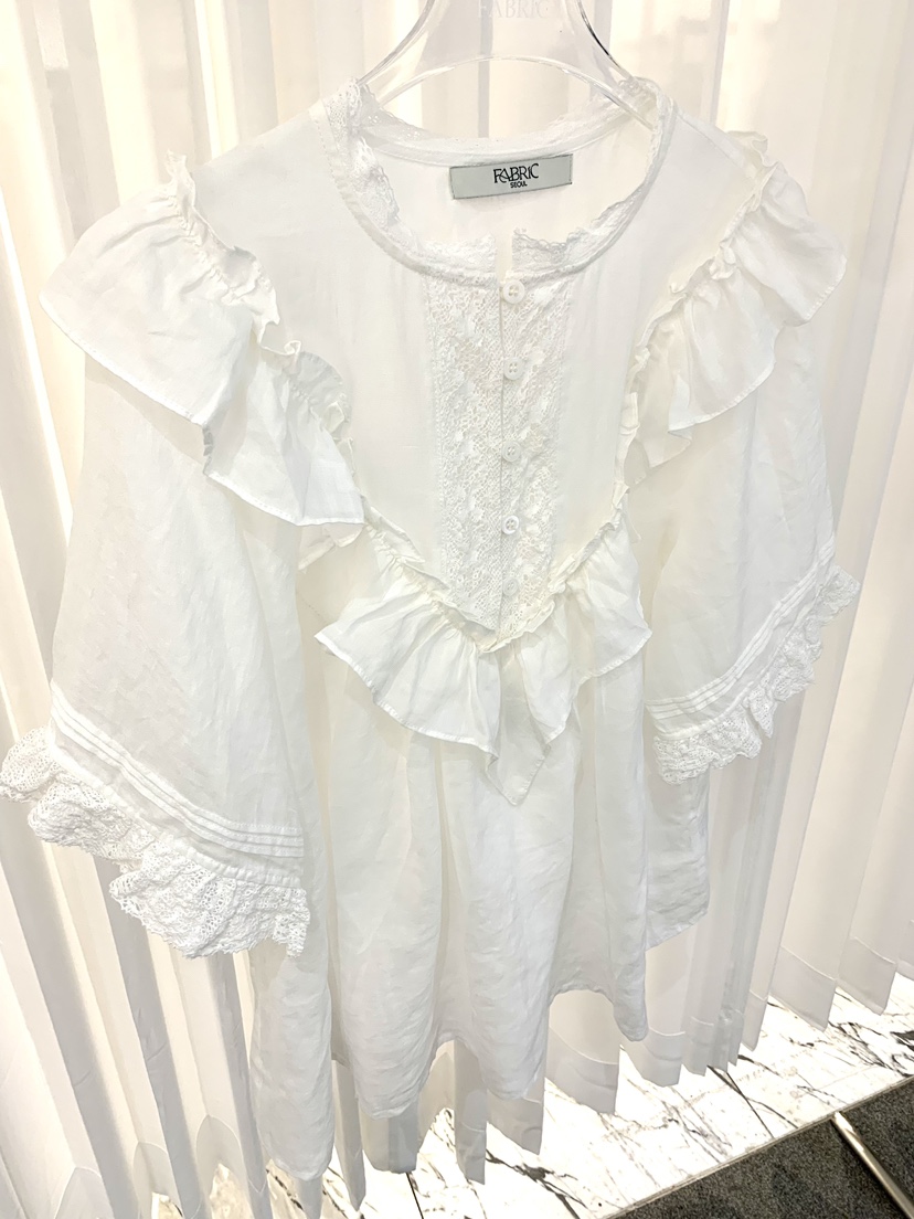 FABRIC韓國直郵實拍女裝新品時尚26春夏人氣襯衫蕾絲衫蕾絲FABRIC襯衫/蕾絲衫