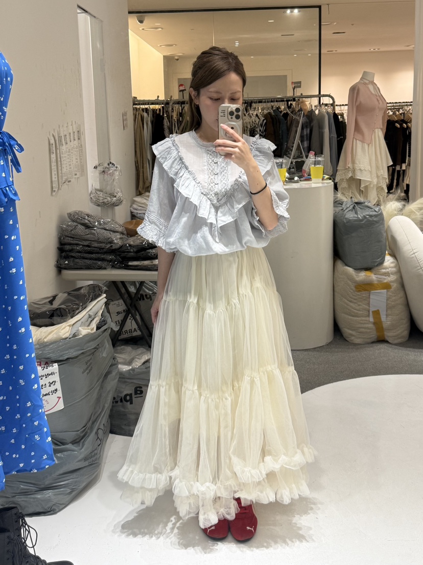 FABRIC韓國直郵實拍女裝新品時尚26春夏人氣襯衫蕾絲衫蕾絲FABRIC襯衫/蕾絲衫