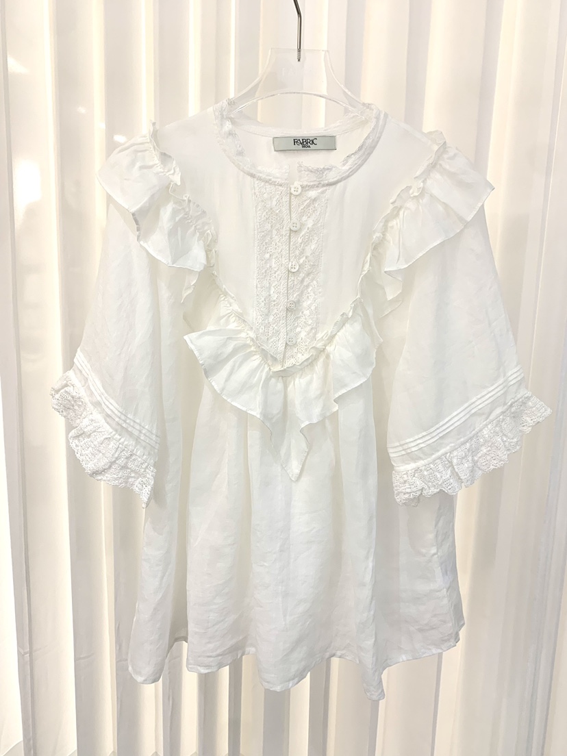 FABRIC韓國直郵實拍女裝新品時尚26春夏人氣襯衫蕾絲衫蕾絲FABRIC襯衫/蕾絲衫圖色1