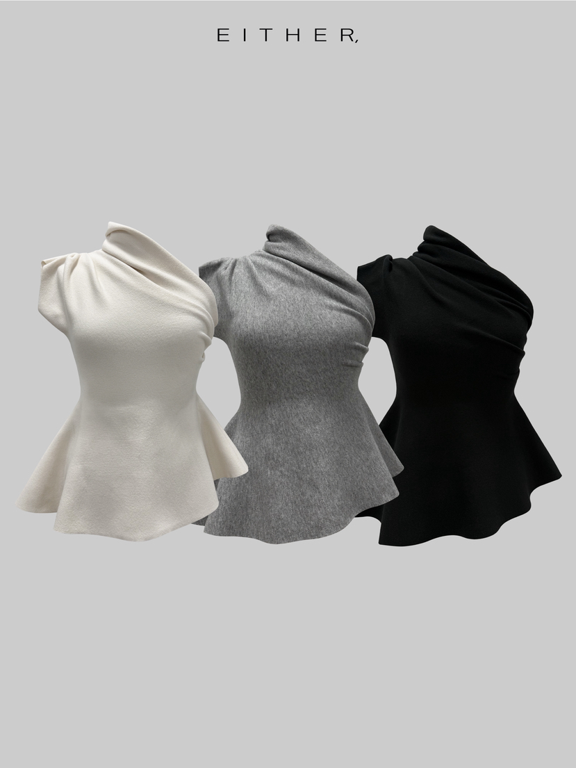 EITHER韓國代購女裝新品時尚人氣熱賣休閑襯衫蕾絲衫荷葉邊EITHER襯衫/蕾絲衫